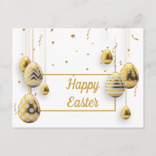 White and Golden Easter Eggs Postcard