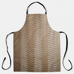 White and gray striped textile apron