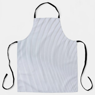 White and gray striped textile apron