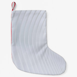 White and gray striped textile small christmas stocking