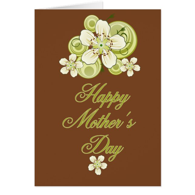 White and Green Blackthorn Flower Mothers Day (Front)