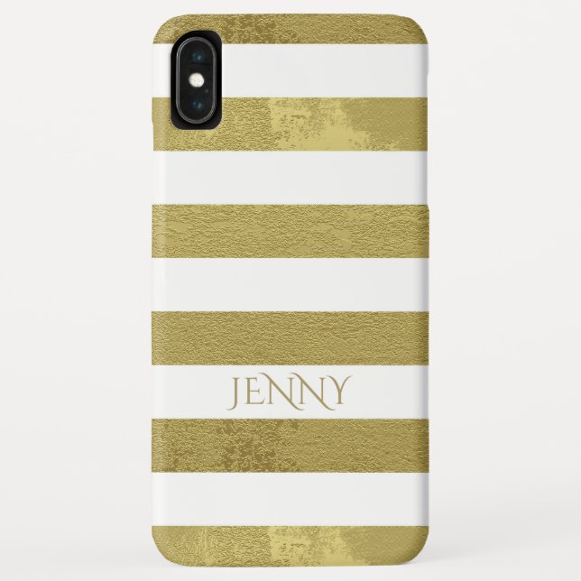 White And Green Brown Stripes Case-Mate iPhone Case (Back)