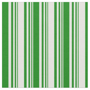 White and Green Coloured Lined Pattern Fabric