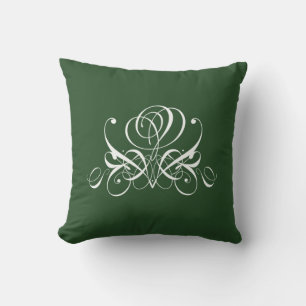 White and Green Flourish Rose Cushion
