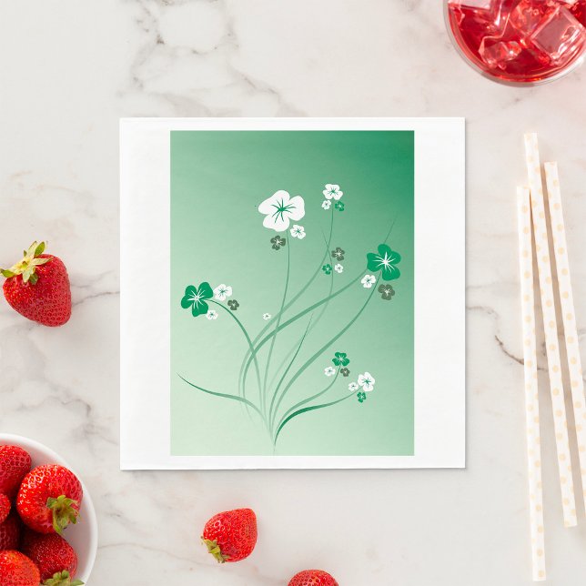 White And Green Flowers Napkin (Creator Uploaded)