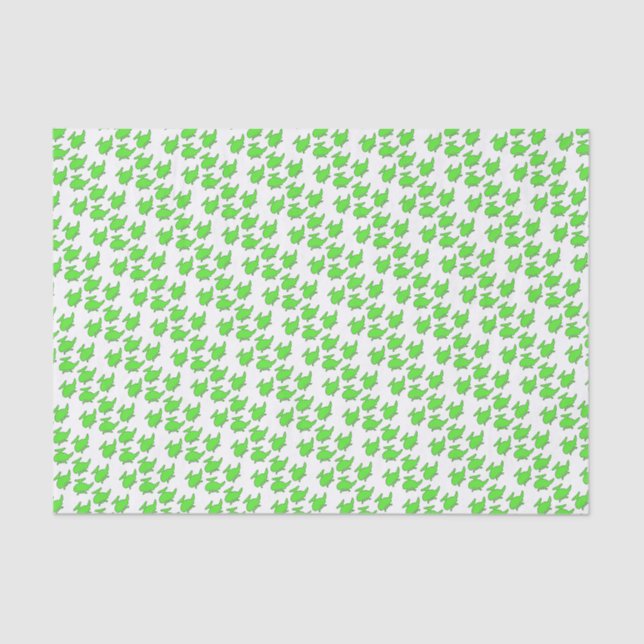 White and Green Helicopter Birthday Party Tissue Paper (Front)