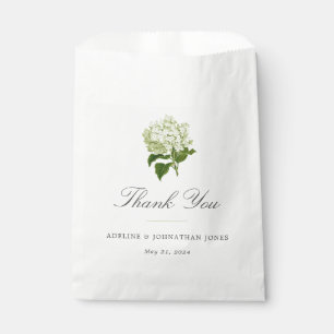 White and Green Hydrangea Elegant Favour Bag