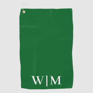 White and Green Personalised Golf Towel