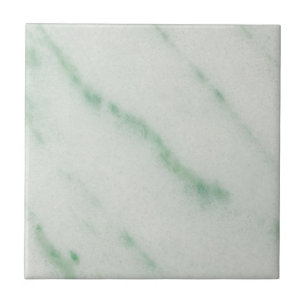 White and Green Zen Pattern Ceramic Tile