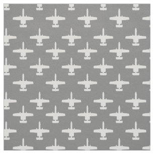 White and Grey A-10 Warthog Attack Jet Pattern Fabric
