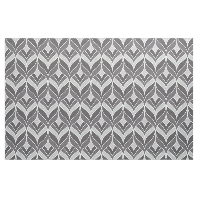 White and Grey Art Deco Pattern  Fabric (Fat Quarter)