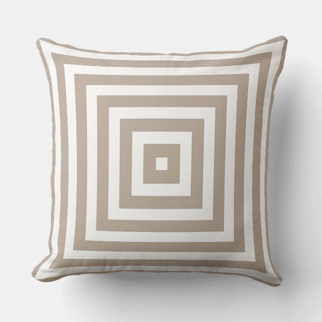 White And Grey  Box Pattern - Throw Pillow (Front)