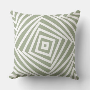 White and Grey Box Spiral Pattern - Throw Pillow