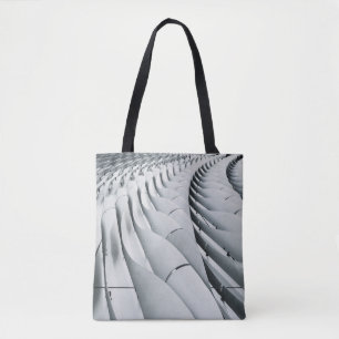 White and grey building structure tote bag
