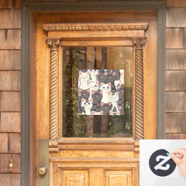 White and grey cats pattern (Home Door)