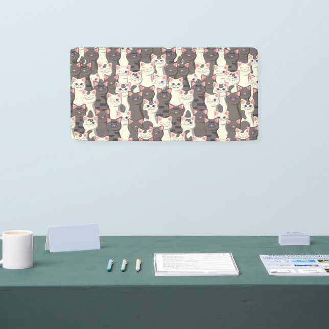 White and grey cats pattern banner (Tradeshow)