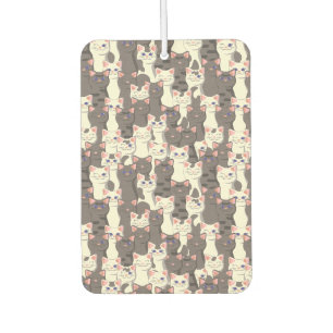 White and grey cats pattern car air freshener