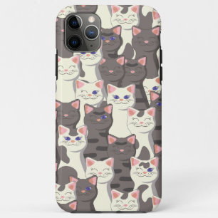 White and grey cats pattern iPhone 11 pro max case