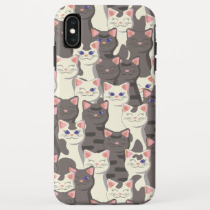 White and grey cats pattern iPhone XS max case