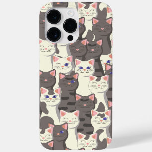 White and grey cats pattern Case-Mate iPhone 14 pro max case