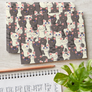 White and grey cats pattern envelope