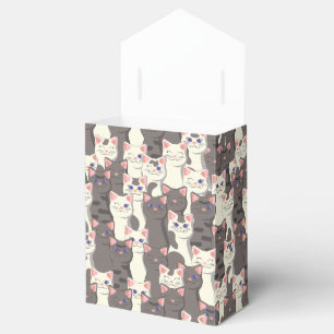White and grey cats pattern favour box