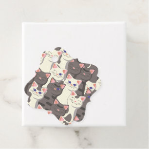 White and grey cats pattern favour tags