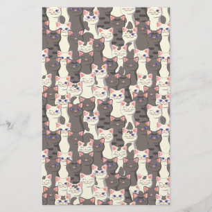 White and grey cats pattern flyer