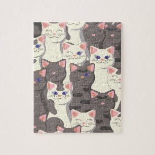 White and grey cats pattern jigsaw puzzle