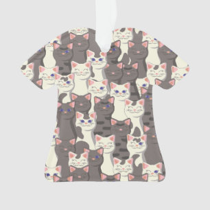 White and grey cats pattern ornament