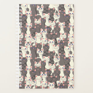 White and grey cats pattern planner