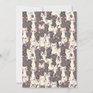 White and grey cats pattern thank you card