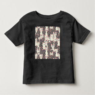 White and grey cats pattern toddler T-Shirt