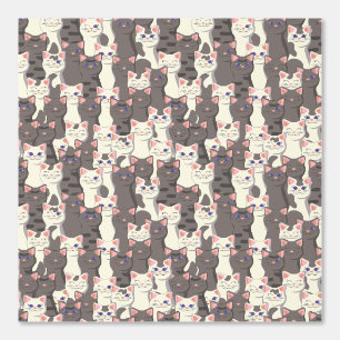 White and grey cats pattern wallpaper