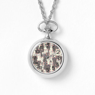 White and grey cats pattern watch