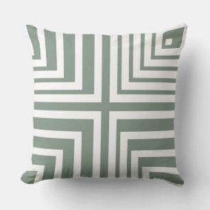 White And Grey Cornered Pattern- Throw Pillow