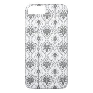White and grey Damask openwork pattern iPhone 8 Plus/7 Plus Case