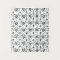 White and grey Damask openwork pattern