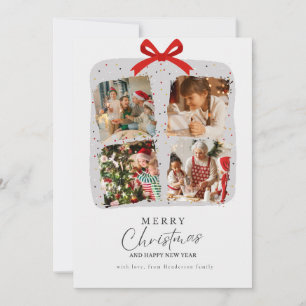 White and Grey Family Christmas  Photo Card