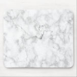 White and grey faux marble texture mouse pad<br><div class="desc">Elegant white and grey marble pattern for the modern office.</div>