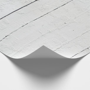 White and Grey Faux Wood Plank Textured Wrapping Paper