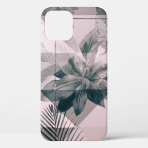 WHITE AND GREY FLORAL PAINTED WALL AND DOOR iPhone 12 CASE
