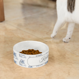 White and Grey Fluffy Furry Kitten Bowl