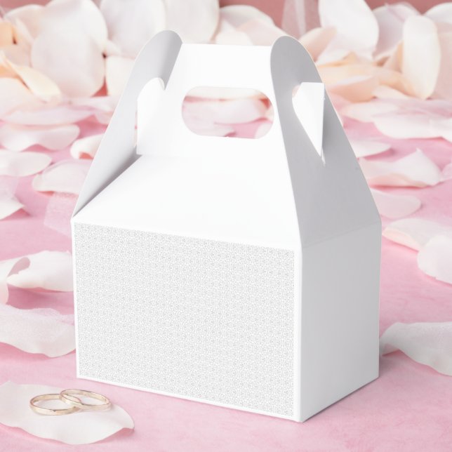 White and grey geometric pattern with interlocking favour box (Wedding)