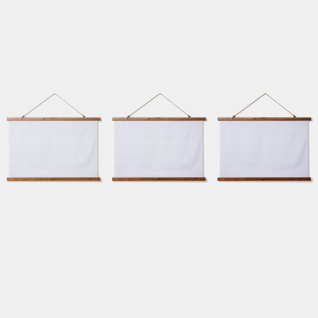 White and grey geometric pattern with interlocking hanging tapestry (Triple)