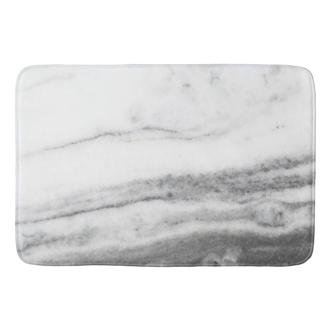 White and Grey Marble  Bath Mat (Front)