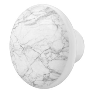 White and grey marble texture image ceramic knob