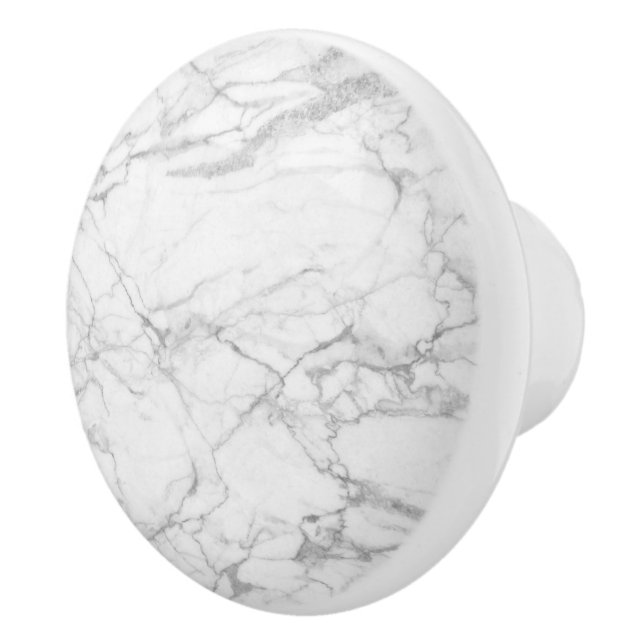 White and grey marble texture image ceramic knob (Right)