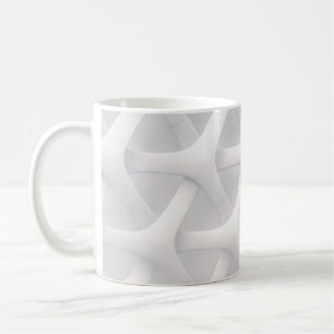 White and grey optical illusion coffee mug
