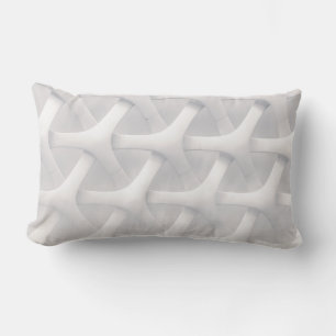 White and grey optical illusion lumbar cushion